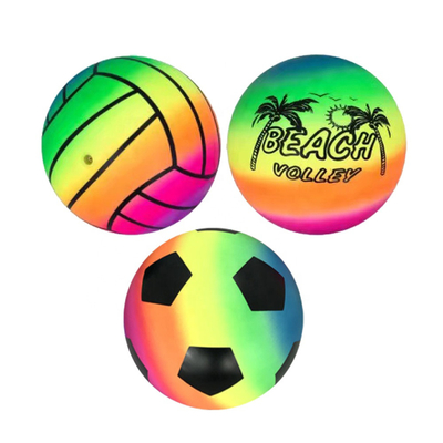 Non Toxic Lightweight Smiley Beach Ball , Odorless Red Rubber Playground Ball