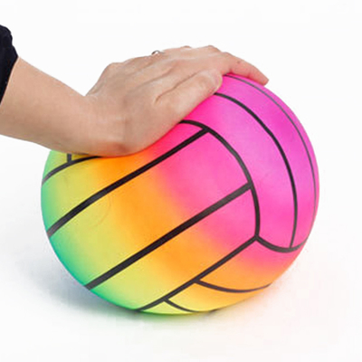 Rainbow Dodge Inflatable Toy Ball Multicolored Wear Resistant