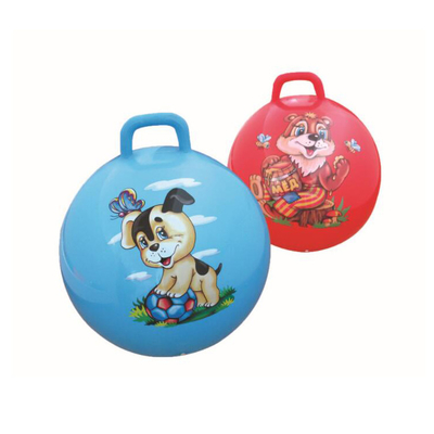 Bearing 100kg Bounce Space Hopper , Nontoxic Inflatable Bouncy Ball With Handle