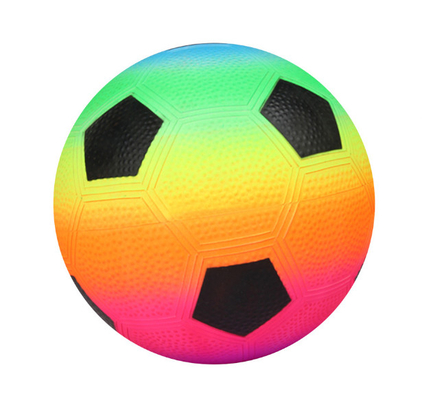 Rainbow Colored PVC Inflatable Rainbow Ball Odorless Soccer