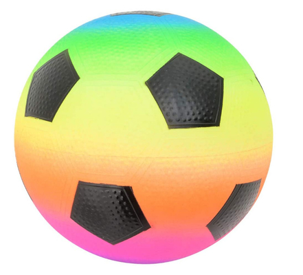 Rainbow Colored PVC Inflatable Rainbow Ball Odorless Soccer