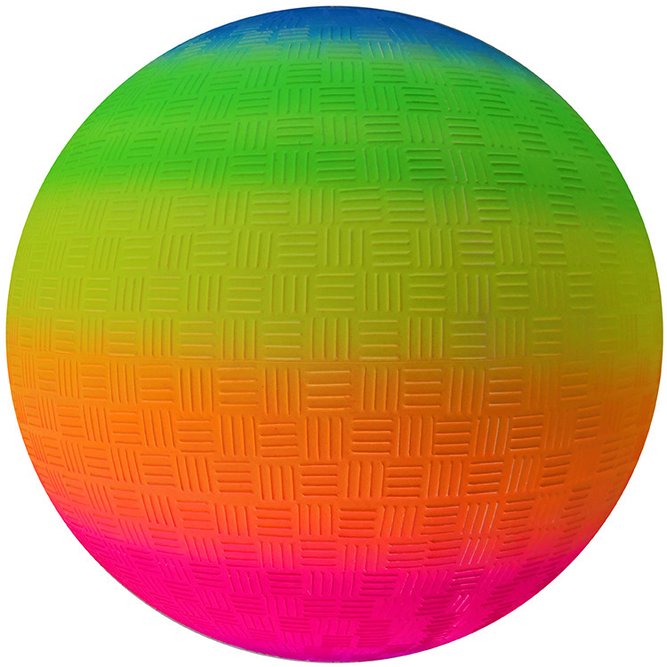 Nontoxic Antiburst Rainbow Playground Ball , Multifunctional Rubber Play Ball